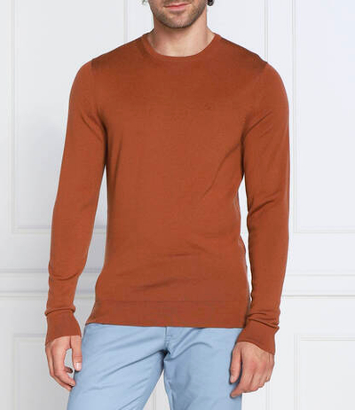 Хлопковый свитер Calvin Klein - коричневый(K10K109474)