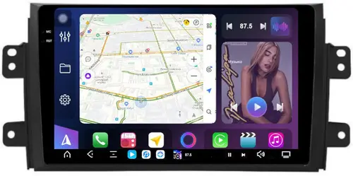 Магнитола для Suzuki SX4 1 2006-2014 - FarCar S500-TS20 монитор 9.5" 2K QLED на Android 14, Быстрейшая, CarPlay, 4G SIM-слот