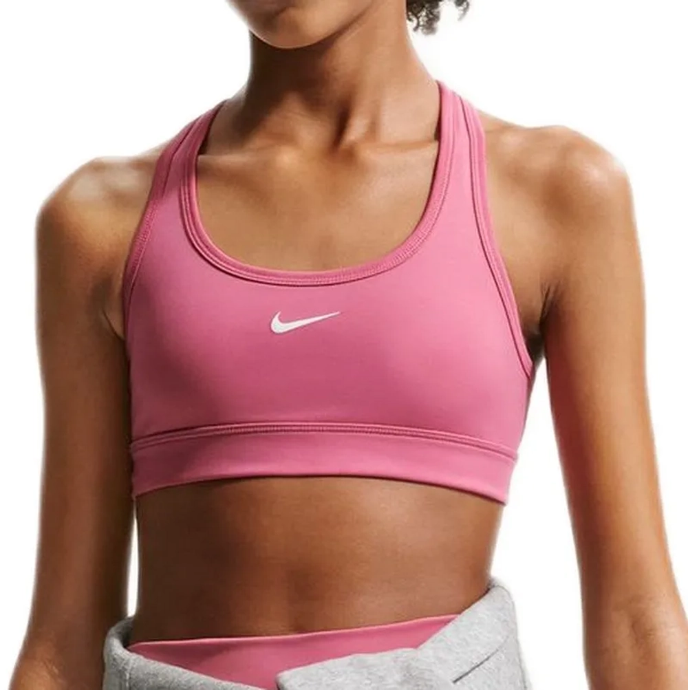 Теннисный бюстгальтер dziewczecy Nike Swoosh Sports - peony/white