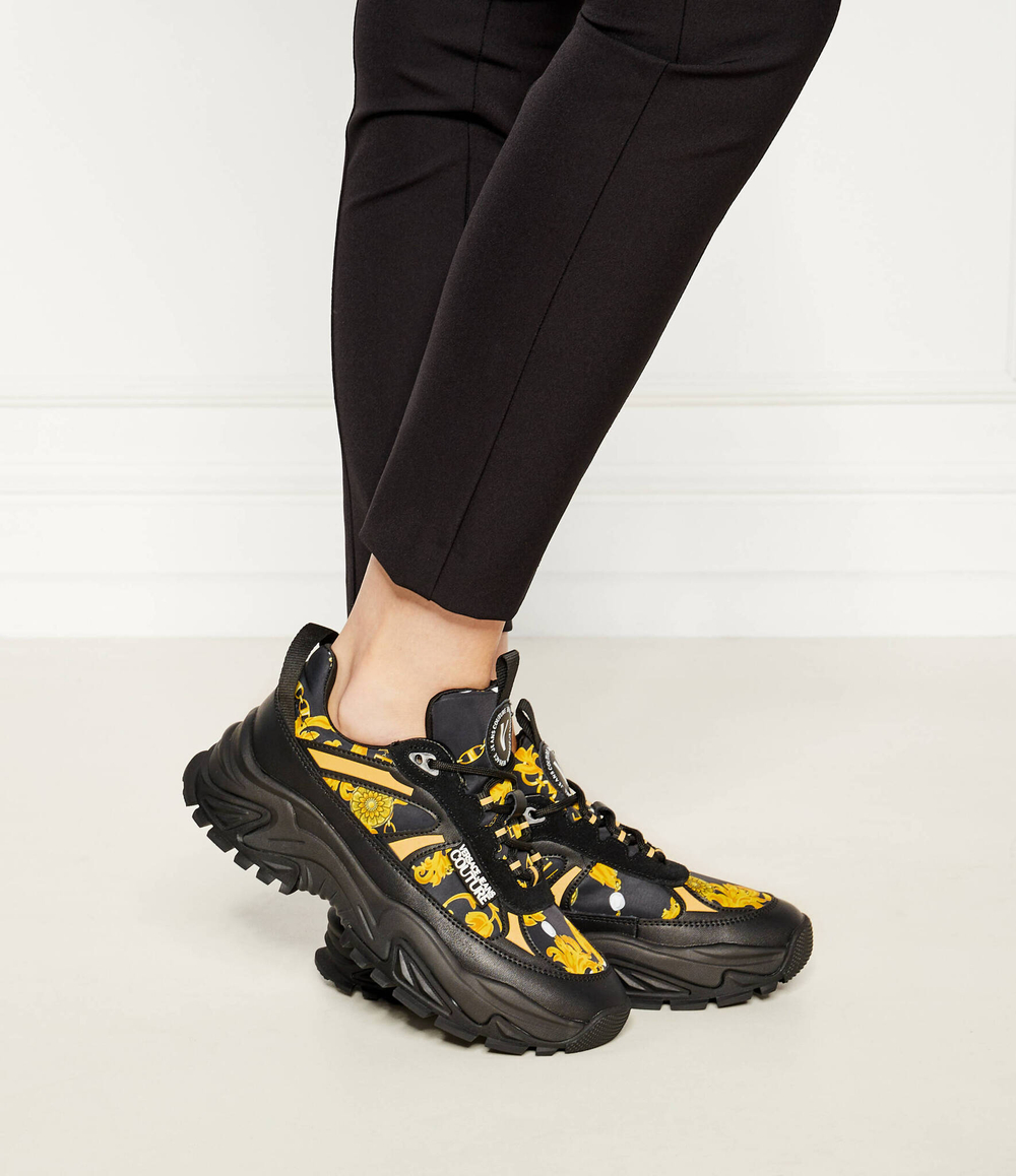 Кожаные кроссовки fondo hiker Versace Jeans Couture - черный(77VA3SVGZP321)