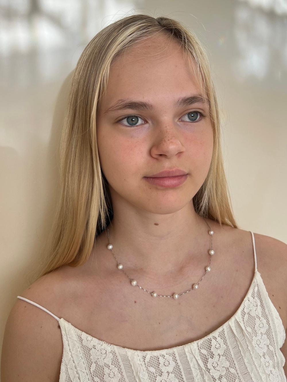 Колье ажурж 9 жемчужин