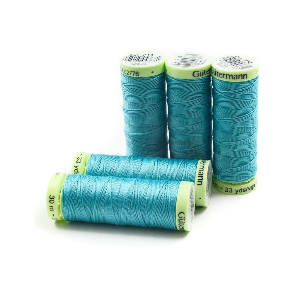 Нитки отделочные Gutermann Top Stitch 30 (30 метров), 5 кат. | 714 умеренный аквамарин