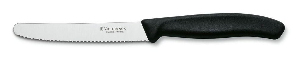 Нож кухонный Victorinox Swiss Classic 110мм серрейторная заточка черный (6.7833)