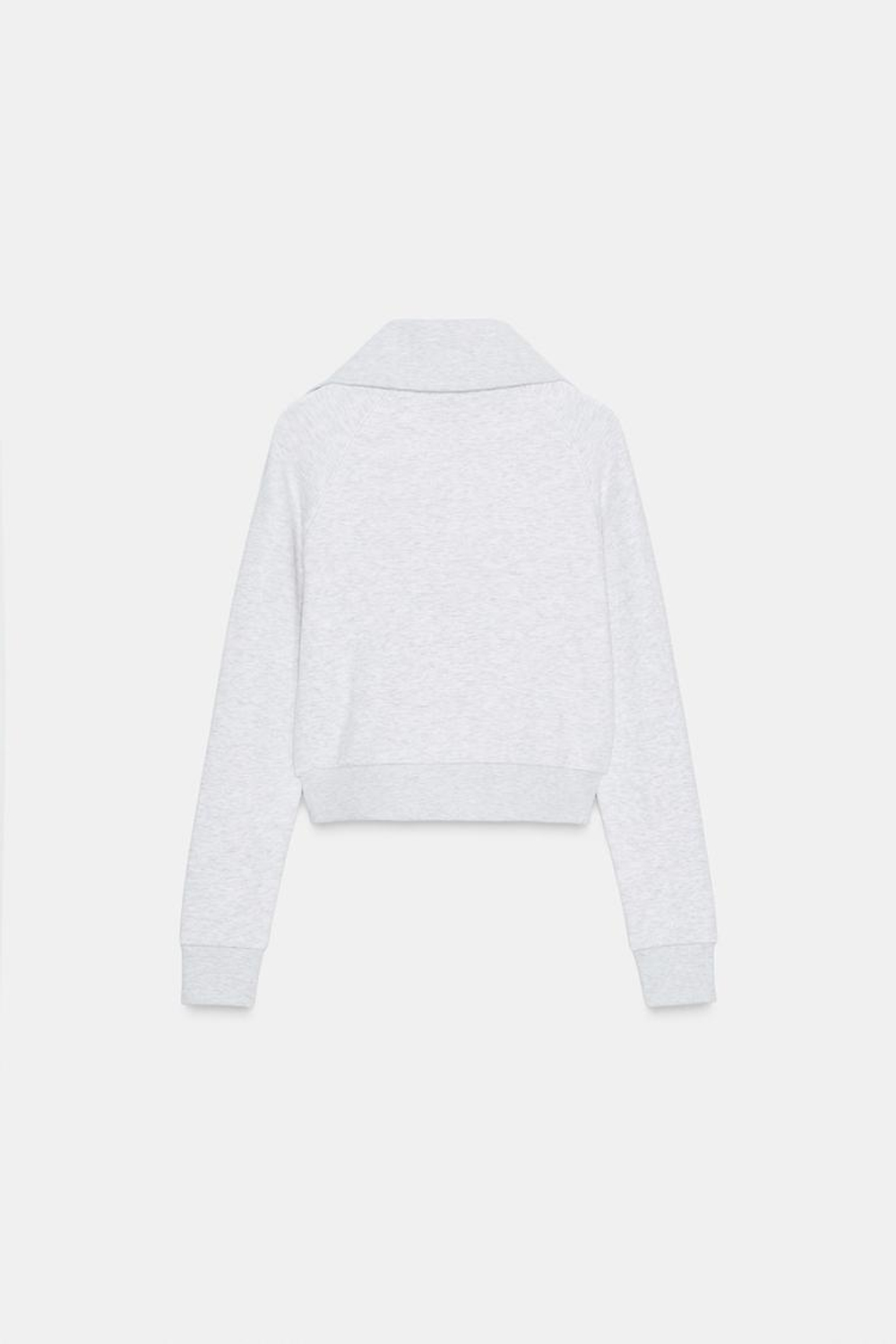 ZARA ТОЛСТОВКА ИЗ ФЛИСА НА МОЛНИИ, СЕРЫЙ МЕЛАНЖ