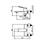 Смеситель для ванны 35к HB60816-3  HAIBA картридж перекл оружейная сталь