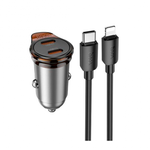 Автомобильное зарядное устройство для Lighting Hoco NZ16B PD45W(2C) (grey)