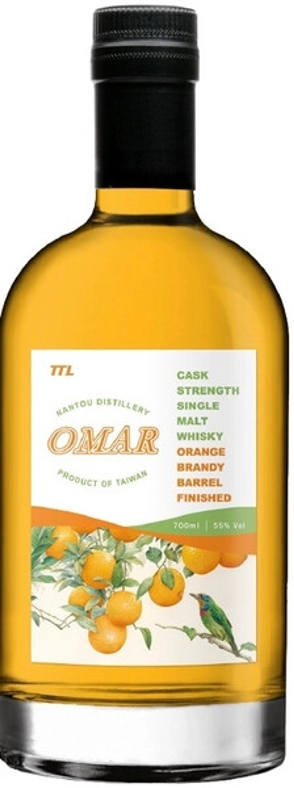 Виски Omar Cask Strength Single Malt Orange Brandy Barrel Finished, 0.7 л.