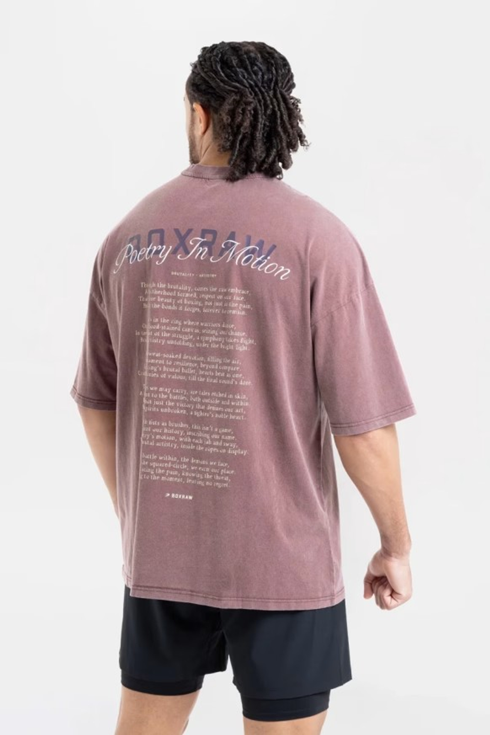 Футболка BOXRAW Poetry In Motion Oversized бордовая