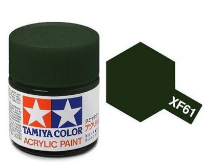XF-61 Краска Tamiya, Темно-зеленый Матовый (Dark Green), акрил 10мл