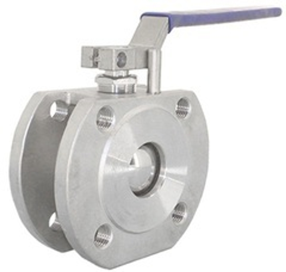 Кран шаровый межфланцевый нержавеющий (1PC), AISI304 DN15 (1/2"), (CF8), PN16