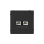 ARTGALLERY РОЗЕТКА двойная компьютерная RJ45+RJ45, кат. 5е, механизм, КАРБОН