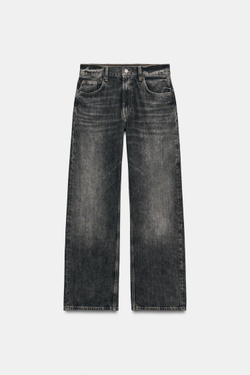ZARA ДЖИНСЫ TRF LOOSE STRAIGHT С НИЗКОЙ ПОСАДКОЙ, АНТРАЦИТОВО-СЕРЫЙ