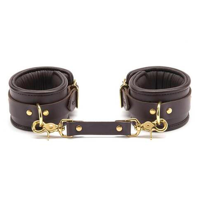 Коричневые кожаные кандалы Brown Leather Ankle Cuffs S/M (Цвет: коричневый)