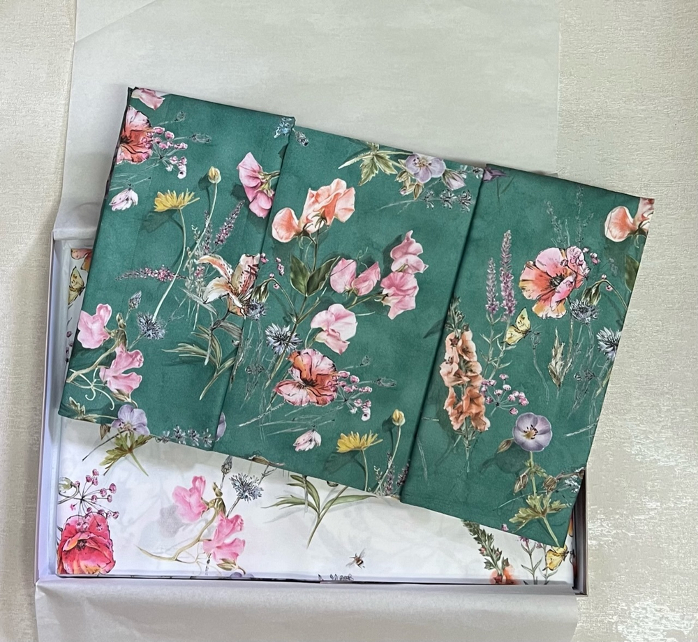 Постельное белье 2 спальное евро Mirabello Campagna In Fiore зеленое