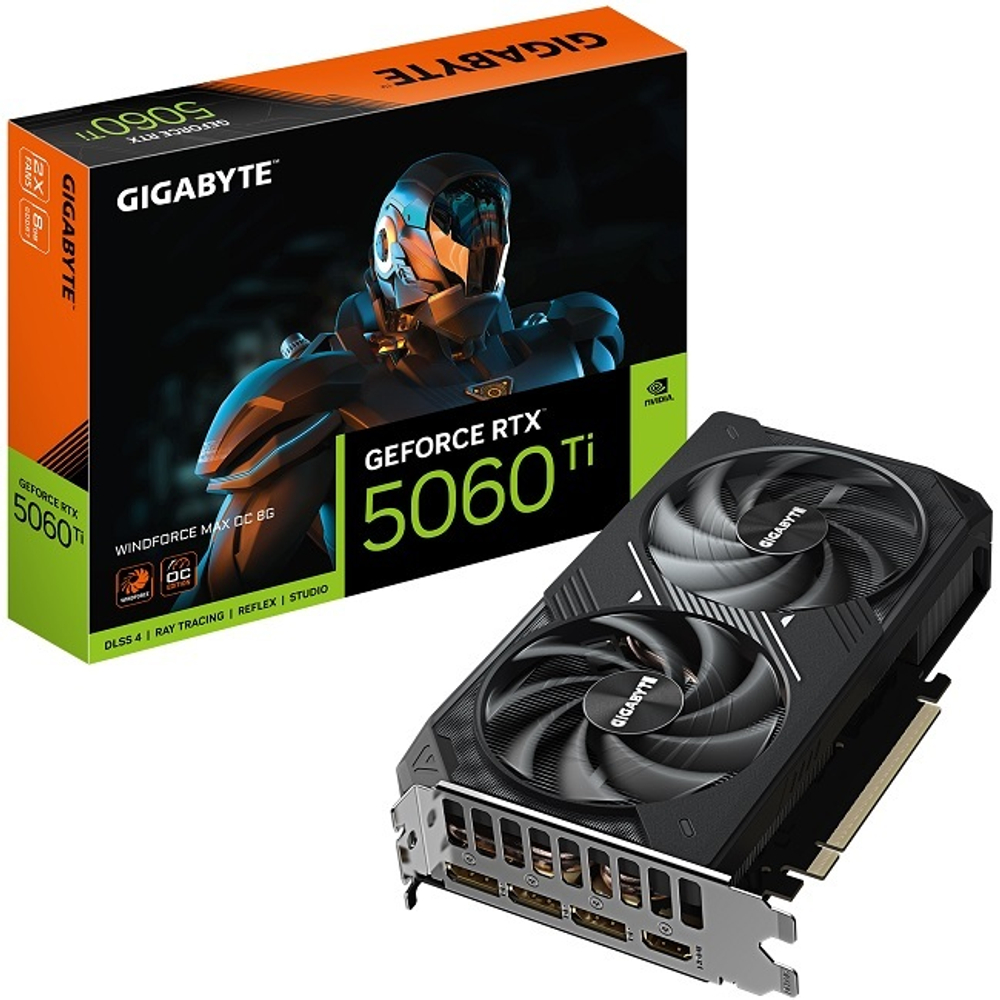 Видеокарта GIGABYTE GeForce RTX 5060 Ti WINDFORCE MAX OC 8GB (GV-N506TWF2MAX OC-8GD)