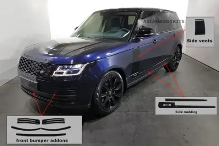 Комплект глянцевых черных накладок для Range Rover Vogue L405 2018+ тюнинг Рейндж Ровер