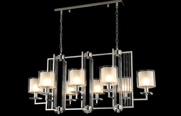 Люстра подвесная 8*Е14 NICOLAS SP8 L1000 GOLD/WHITE золото/белый Crystal Lux