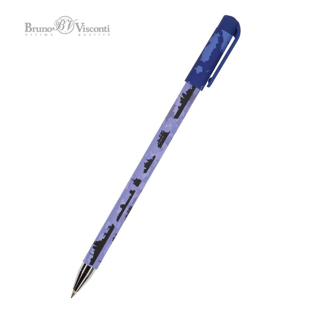 Ручка шариковая 0.5 мм, синяя HappyWrite "Корабли" (BrunoVisconti)