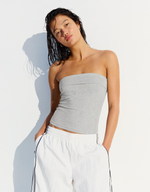 Женский топ-бандо из блестящей ткани - BERSHKA