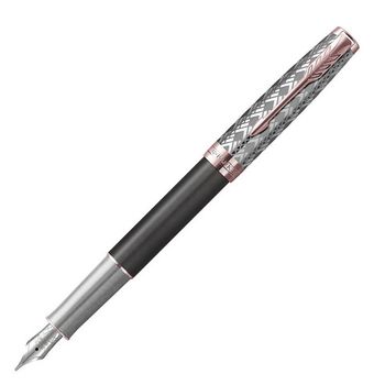 Ручка перьевая Parker Sonnet Premium F537 Metal Grey PGT с золотым пером F 18K (2119788)
