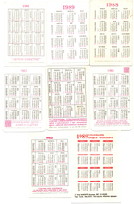 Календарики карманные 30 штук Госстрах, страхование СССР. 1974-1989 гг.