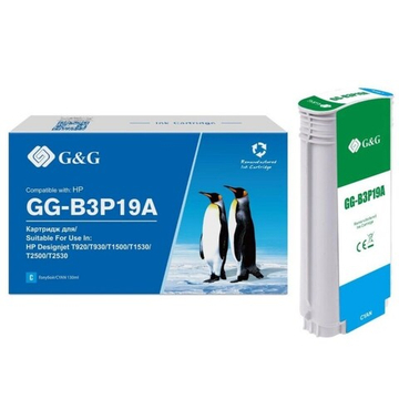 Картридж G&G аналог HP 727 (B3P19A) для DJ T920/T1500/T2500/T930/T1530/T2530, голубой (130мл)
