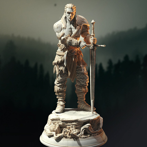 Варвар Человек Воин Паладин Файтер Рыцарь миниатюра для dnd, днд, pathfinder, фентези, Настольная игра, НРИ, Варгейм, РПГ