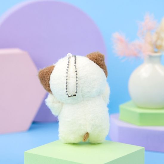 Мягкий брелок Cry кошка, белый 10 см