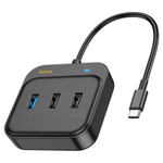 Кабель-переходник Hoco HB36 Type-C на HDMI/USB3.0/USB2.0/USB-C 0.2м черный