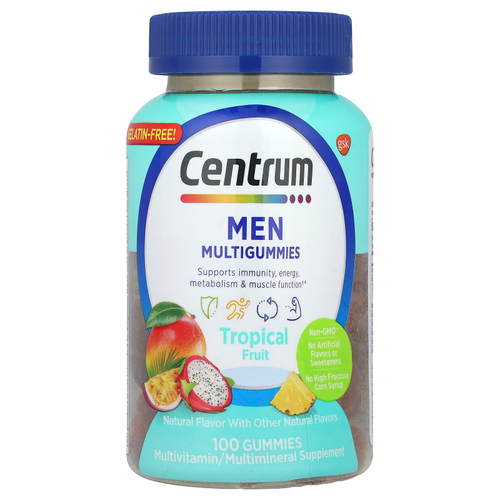 Centrum, Men Multigummies, тропические фрукты, 100 жевательных таблеток