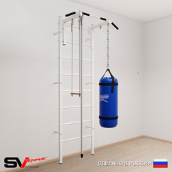 Шведская стенка Sv Sport усиленная 6152 (Турник стандарт/Канат/Трапеция/Цепь/Мешок 22кг)