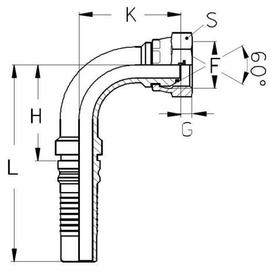 Фитинг DN 25 BSP (Г) 1 (90) Interlock