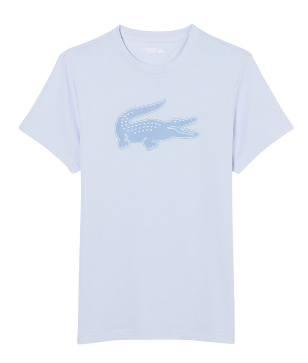 Теннисная футболка Lacoste Ultra Dry 3D Print Crocodile - light blue