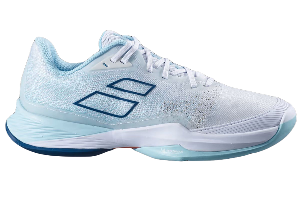 Женские теннисные кроссовки Babolat Jet Mach 3 All Court Women — white/angel blue