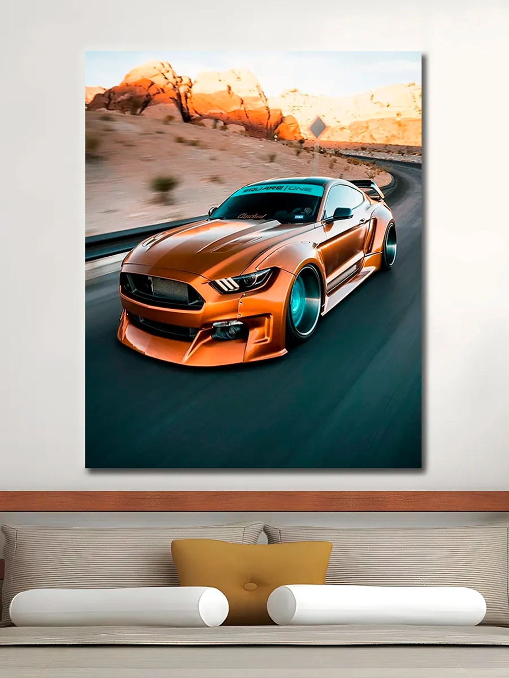 Картина "Ford Mustang", на стену для интерьера 50х70см 1шт.
