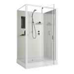 Душевая кабина Niagara Standart ST120/90/15Q/BK (120х90х200) прямоугольник,поддон 15см,распашная,проф.белый,без крыши,3 места