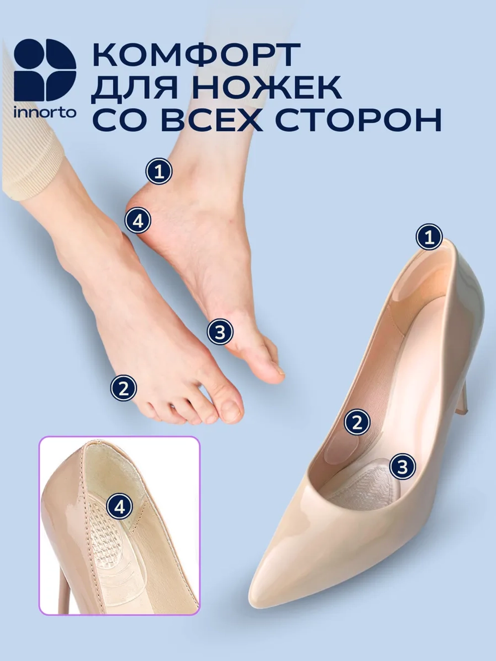 Силиконовые накладки в обувь