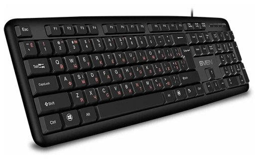 Клавиатура SVEN KB-S230 Black USB чёрная 104 клавиши 2-метра кабель