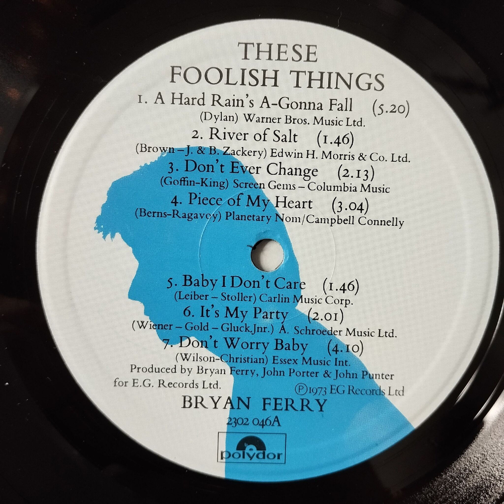 Винтажная виниловая пластинка LP Bryan Ferry These Foolish Things (UK 1977)