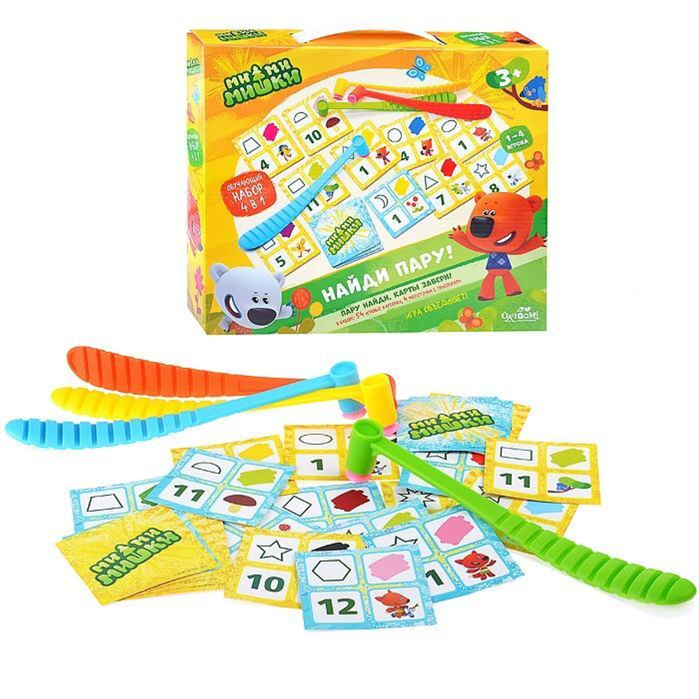 Настольная игра 4 в 1. МиМиМишки. Найди пару. 58 пред. (Оригами)