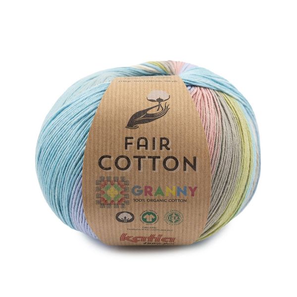Пряжа Katia (Катя) Fair Cotton Granny / уп.6 мот. по 150 г, 465 м, 1018.302