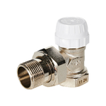 Клапан термостатический угловой ROMMER - 3/4" (ВР/НР-американка, PN10, Tmax 110°C)