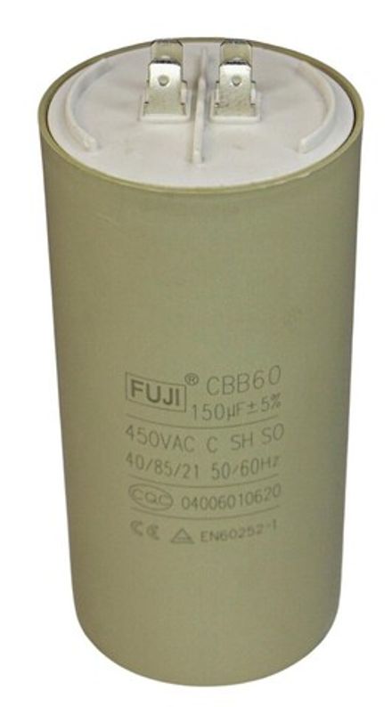 Конденсатор пусковой 450 В 150 мкФ FUJI CBB60 (2+2 PIN) 65x130мм