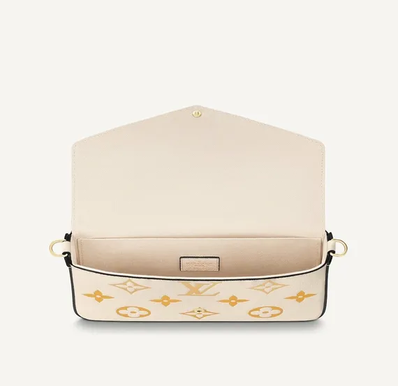 Клатч Louis Vuitton Felicie кремовый/золотой