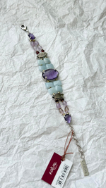 Браслет Nature Bijoux, Gotborg, с ракушкой Capiz в смоле, перламутром, гранатом, аквамарином и амети