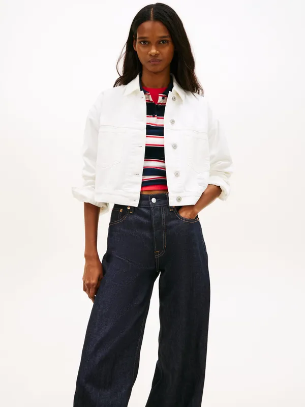 Куртка джинсовая женская TOMMY JEANS OVSZ CROP TRCKR JCKT