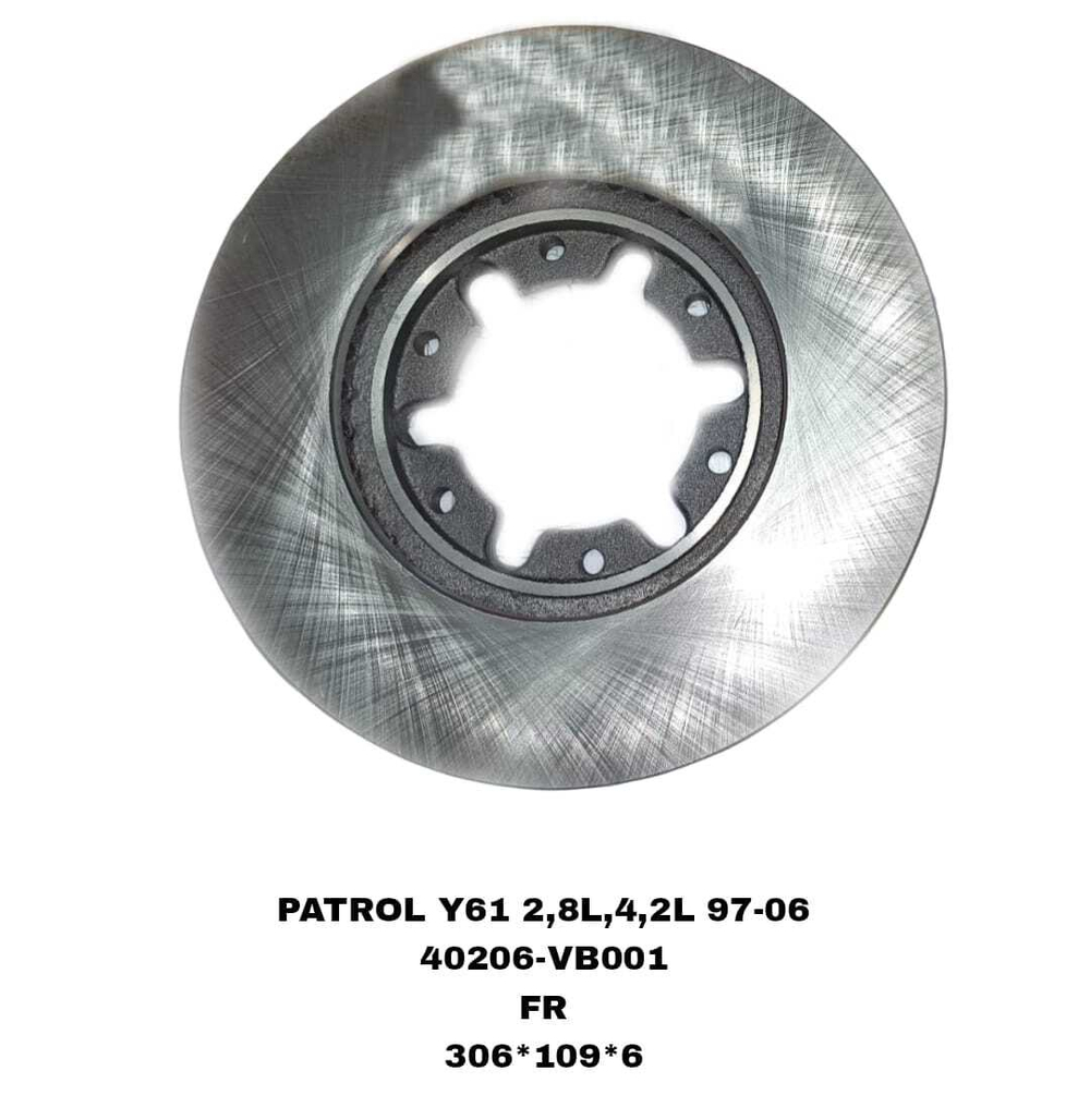 Тормозной диск 40206-VB001 на Nissan PATROL Y61 1997-2010 2,8L 4,2L передний — купить в Алматы | ADAL AUTO