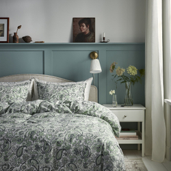 IKEA RODGERSIA  (ИКЕА РОДГЕРСИА)  -  Пододеяльник и наволочка - зелёный/белый 150x200/50x60 см