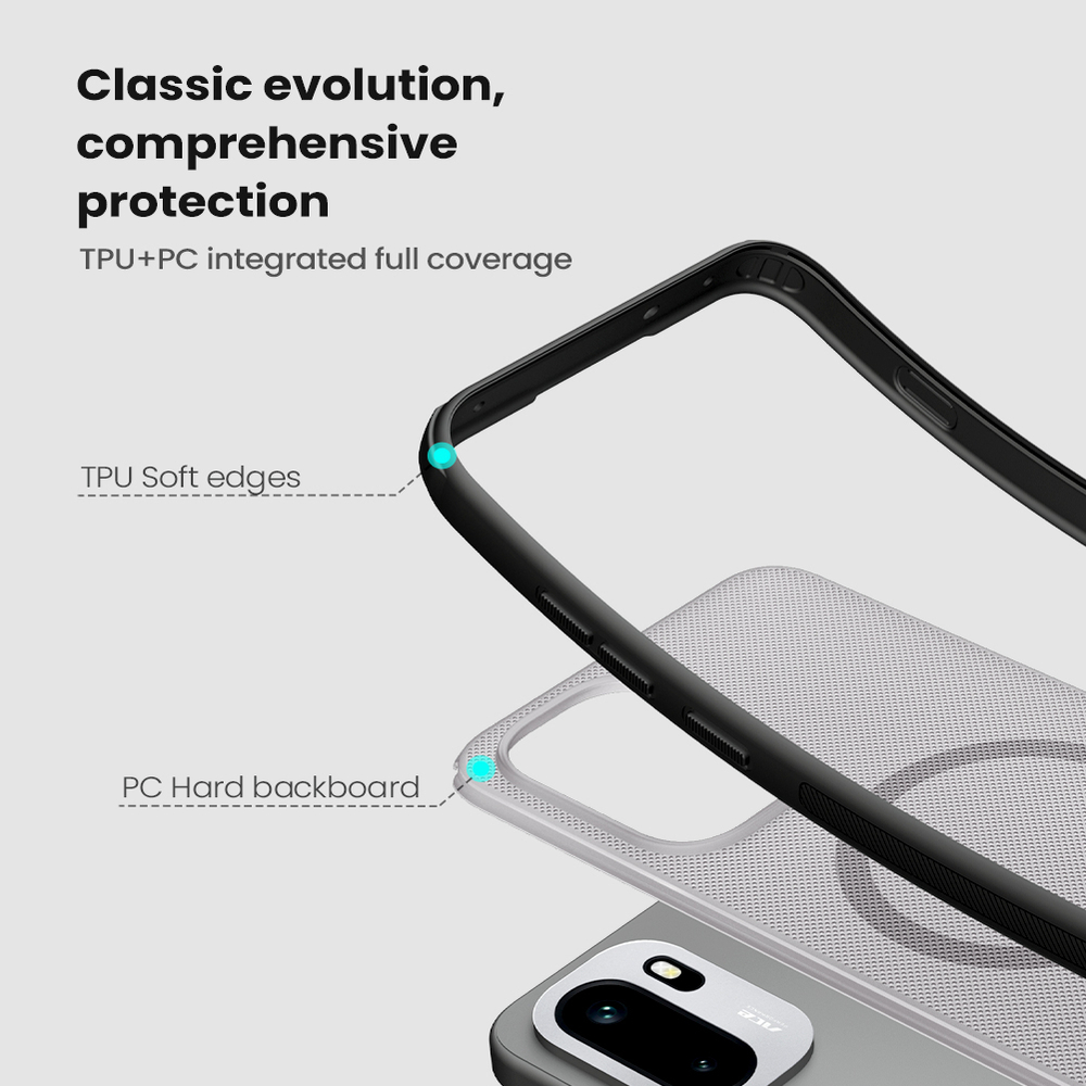 Чехол с круглым магнитом для OnePlus 15R и Ace 6, 6T, серия Super Frosted Shield Pro Magnetic (Clear version) от Nillkin