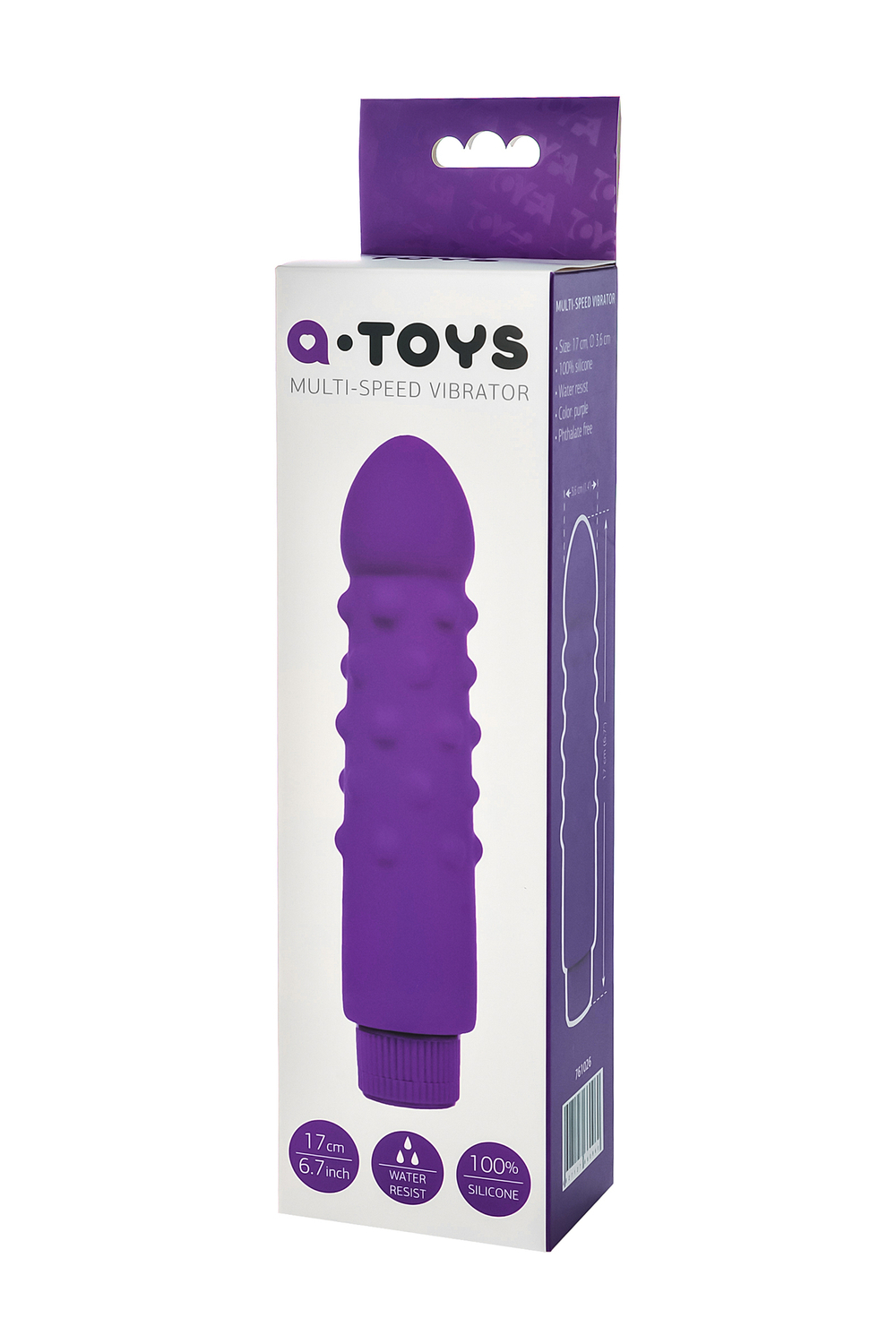 Нереалистичный вибратор A-Toys by TOYFA Dowk, силикон, фиолетовый, 17 см